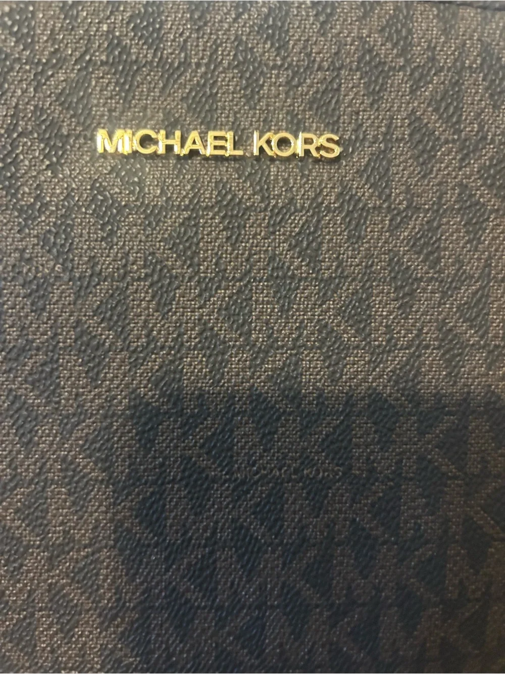 New Michael Kors Brown MK Logo Backpack with Tan Trim. New-excellent condition